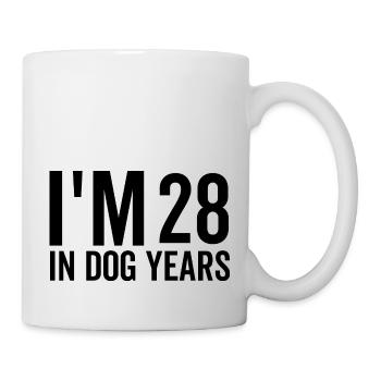 J’ai 28 ans dans Les années de chien - Mug blanc - blanc - Droite