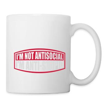 not antisocial anti stupid - Tasse - Weiß - Rechts