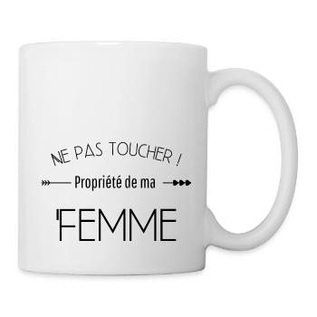Ne pas toucher propriété de ma femme - Mug blanc - blanc - Droite