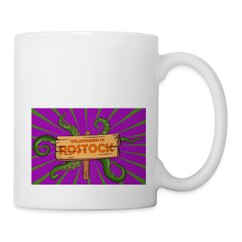Willkommen in Rostock Deutschland Ostsee Gruselig - Tasse - Weiß - Rechts
