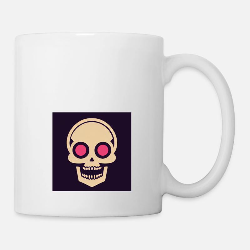 Icône de crâne Œil de feu - Mug blanc - blanc