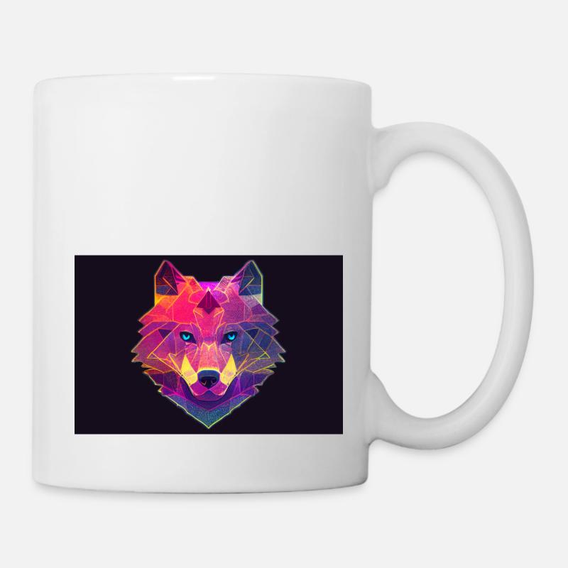 Polygon wolf - Mug - white