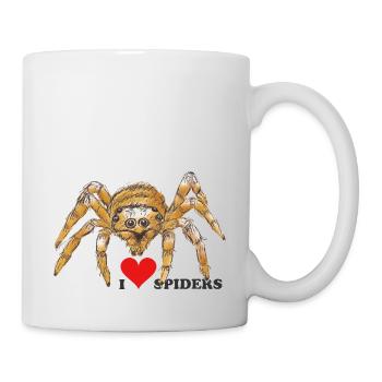 Spinne, Halloween, Arachnophobie, Monster - Tasse - Weiß - Rechts
