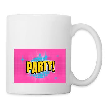 Party Disco Comic Style Bubble Graffiti Lettering - Mug - white - Right