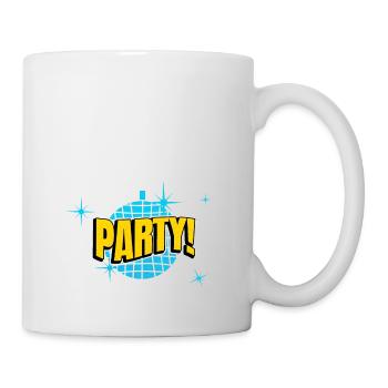 Party Disco Comic Style Bubble Graffiti Lettering - Mug - white - Right