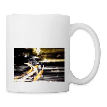 Abstract lights black and yellow - Mug - white - Right
