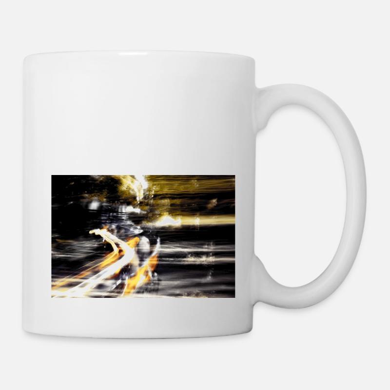 Abstract lights black and yellow - Mug - white