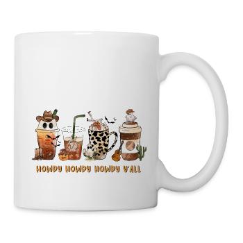 Howdy Howdy Howdy y all - Happy Hallothanksmas - Mug blanc - blanc - Droite