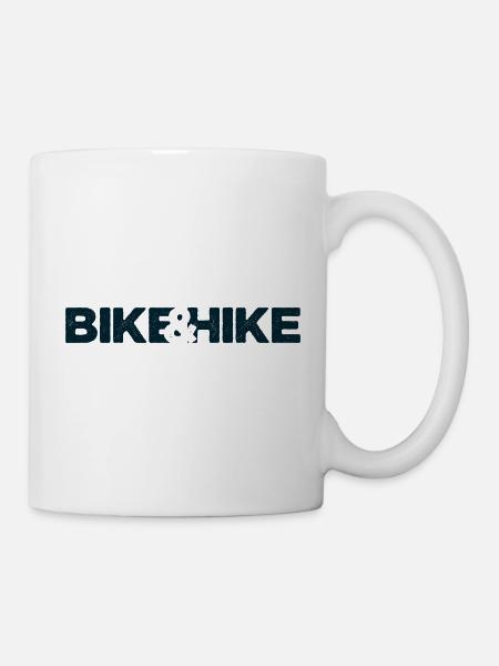 BIKE&HIKE dunkelblau - Tasse - Weiß