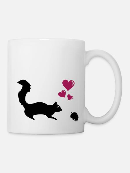 Eichhörnchen Love - Tasse - Weiß