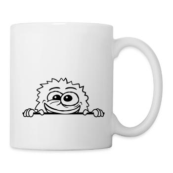 Mad monster behind the wall - Mug - white - Right