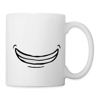 Breites überschwängliches Comic Grinsen - Tasse - Weiß - Rechts