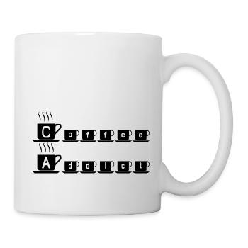 Kaffee Liebhaber Trinker Café Coffein Geschenk - Tasse - Weiß - Rechts