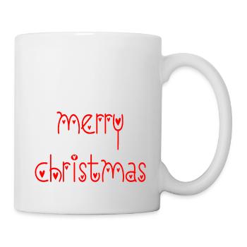Frohe Weihnachten. Frohe Weihnachten - Tasse - Weiß - Rechts