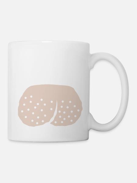 Hoden Comic rasierte Eier - Tasse - Weiß