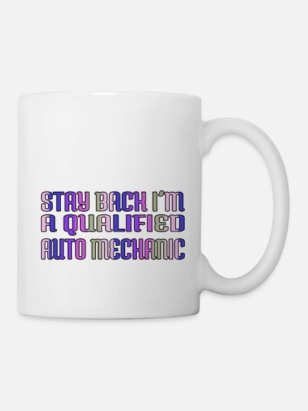 baseballhoodie car birthday funny diesel mechanic - Tasse - Weiß