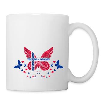 Norvège Norvège Norvège Flag Papillons - Mug blanc - blanc - Droite