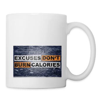 Les excuses ne brûlent pas de calories en disant lettrage - Mug blanc - blanc - Droite