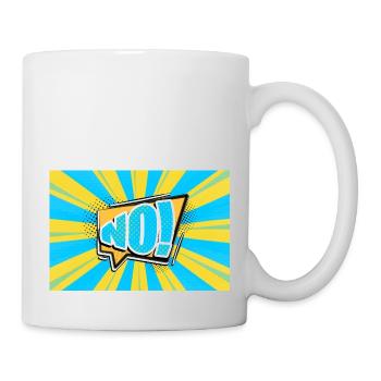 Non! Style bande dessinée Bubble Graffiti Lettrage - Mug blanc - blanc - Droite