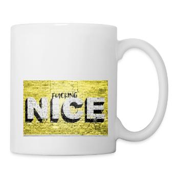 Putain de beau dicton lettrage Graffiti sur brique - Mug blanc - blanc - Droite