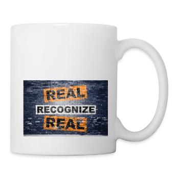 Real Recognize Real saying lettering Graffiti - Mug - white - Right