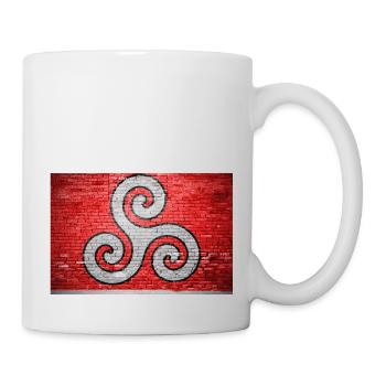 Triskele BDSM Brick Wall Graffiti - Mug - white - Right