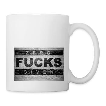 Zero Fucks Given Ziegelsteinmauer Graffiti - Tasse - Weiß - Rechts