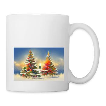 Arbres de Noël artistiques - Mug blanc - blanc - Droite
