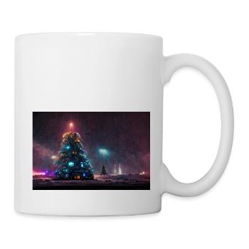 Sapin de Noël futuriste - Mug blanc - blanc - Droite
