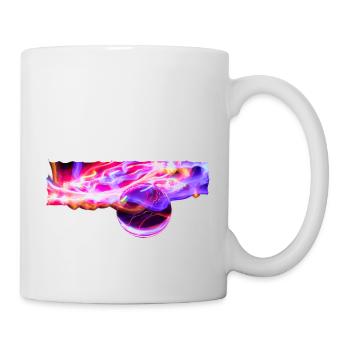 Crystal ball in the play of lights - Mug - white - Right