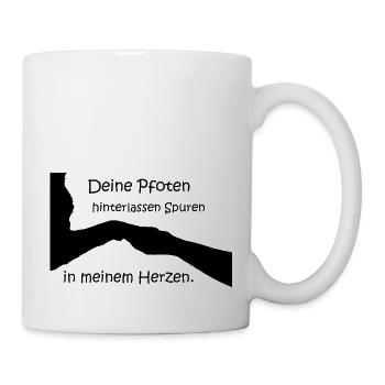 Hund Pfote - Tasse - Weiß - Rechts