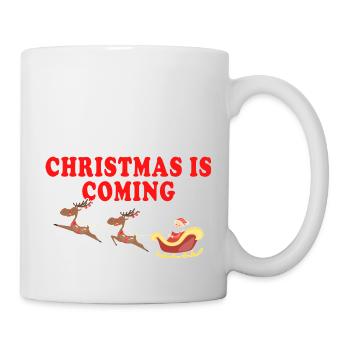 Christmas Is Coming Le traîneau du Père Noël - Mug blanc - blanc - Droite