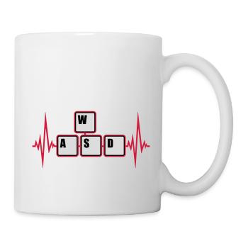 WASD Touches de clavier Gamer - Mug blanc - blanc - Droite