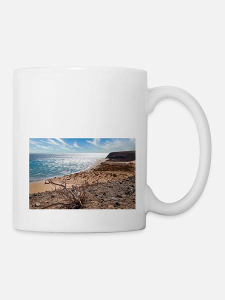 View over a beautiful bathing bay Risco del paso - Mug - white