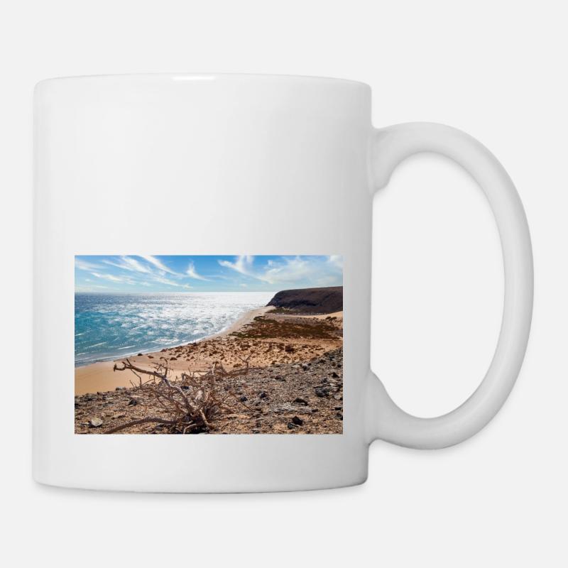 View over a beautiful bathing bay Risco del paso - Mug - white