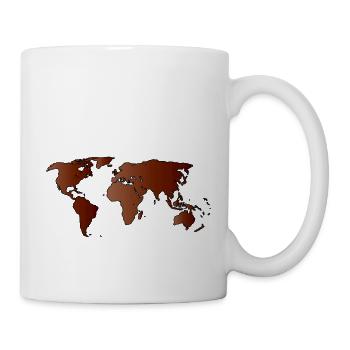 Weltkarte Gliederung - Tasse - Weiß - Rechts