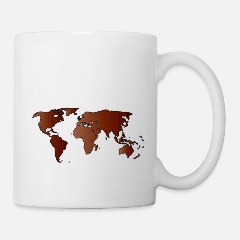 Plan de la carte du monde - Mug blanc - blanc