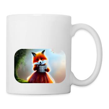 Fuchs im Kleid Füchsin - Tasse - Weiß - Rechts