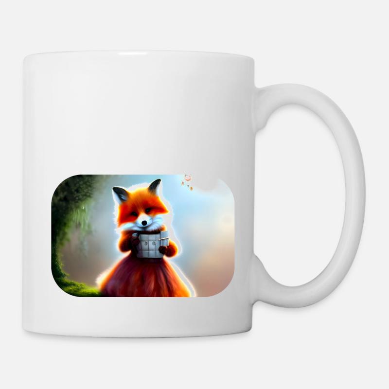 Fuchs im Kleid Füchsin - Tasse - Weiß