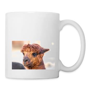 Alpaca (in german Alpaka) Vicugna pacos - Mug - white - Right