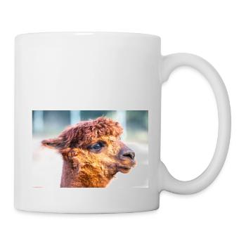 Alpaca (in german Alpaka) Vicugna pacos - Mug - white - Right