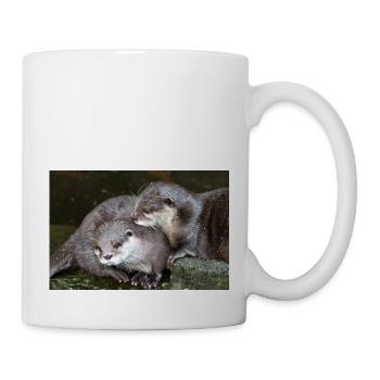 Asiatischer Kleinkrallenotter Zwergotter - Tasse - Weiß - Rechts