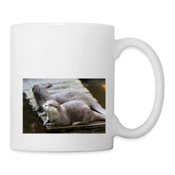 Asiatischer Kleinkrallenotter Zwergotter - Tasse - Weiß - Rechts