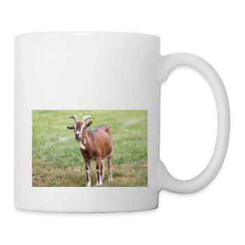 Goat (Ziege, Capra) brown and white - Mug - white - Right