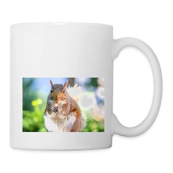 Grauhörnchen essen - Tasse - Weiß - Rechts