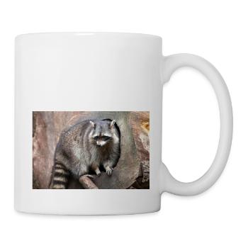 North American racoon (in german Waschbär) - Mug - white - Right