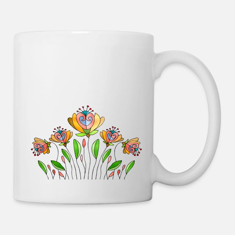 Blumen - Tasse - Weiß