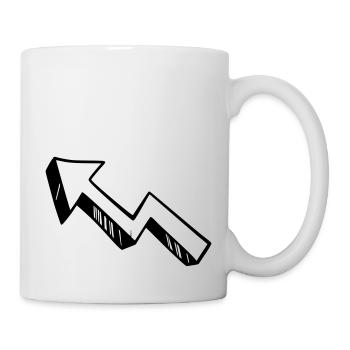 Arrow drawing sketch black - Mug - white - Right