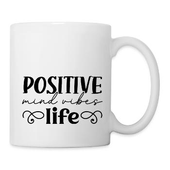 Positive mind vibes life - Mug - white - Right