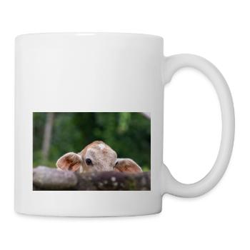 The little calf behind the barrier - Mug - white - Right